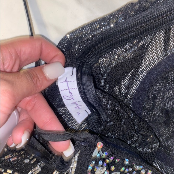 Black Sexy Birthday Prom Dress Event. Sequin. Mesh. - Picture 3 of 5